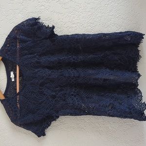 Navy lace blouse